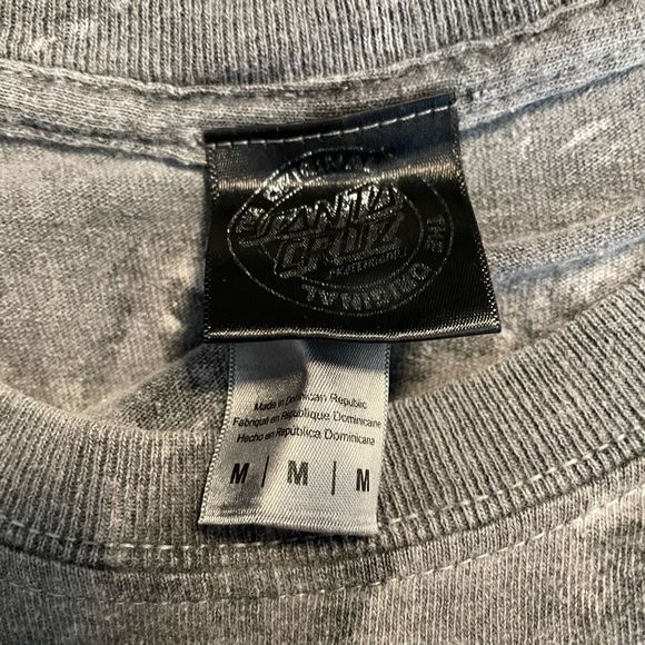 Santa Cruz Skateboards Grey Tye Dye T-Shirt Classic Logo Big Print Men’s Size M - Picture 7 of 10